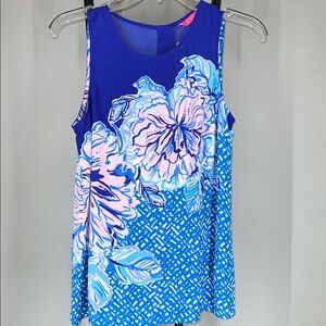 Lilly Pulitzer Vibrant Blue and Pink Tank Top